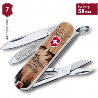Нож-брелок VICTORINOX CLASSIC THE MOUNTAINS ARE CALLING 0.6223.L1604 Нож-брелок VICTORINOX CLASSIC THE MOUNTAINS ARE CALLING 0.6223.L1604